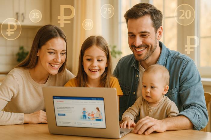 Семья оформляет детские пособия 2025 на Госуслугах