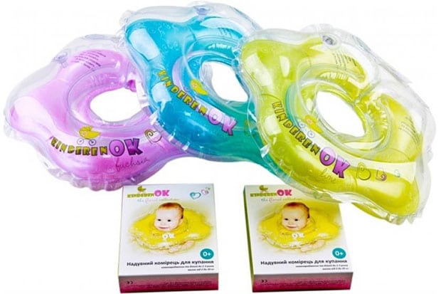 как одевать круг для купания для новорожденных